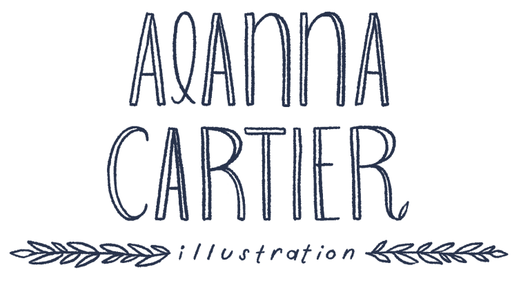Hand lettered text that reads Alanna Cartier Illustration